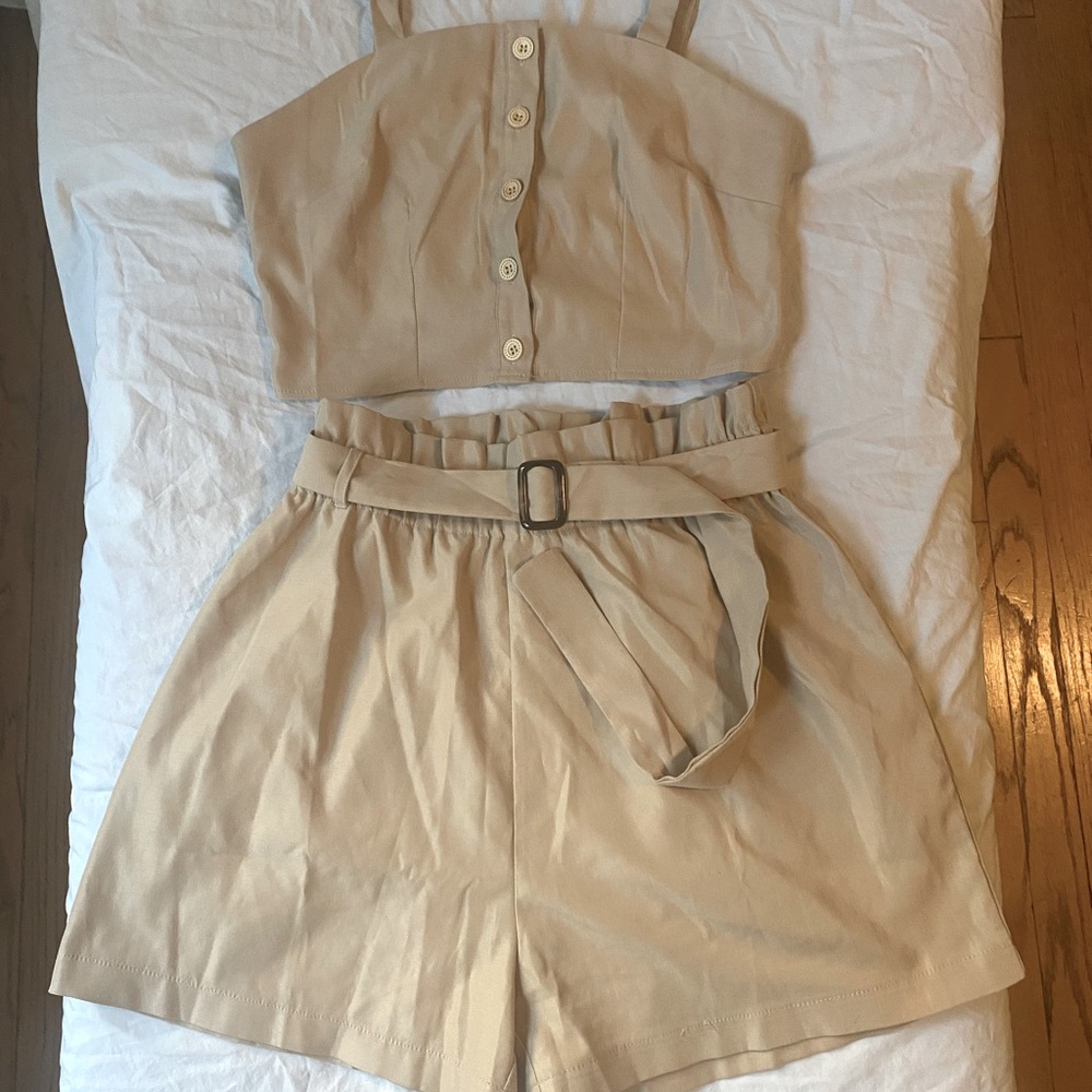 Shein crop-top and short set